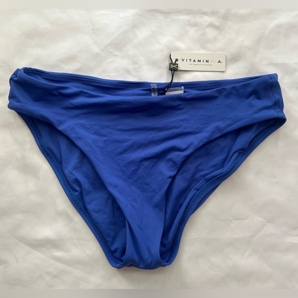 Vitamin A Luciana Full Coverage Bikini Bottoms in Sapphire Blue 12 - Picture 2 of 7